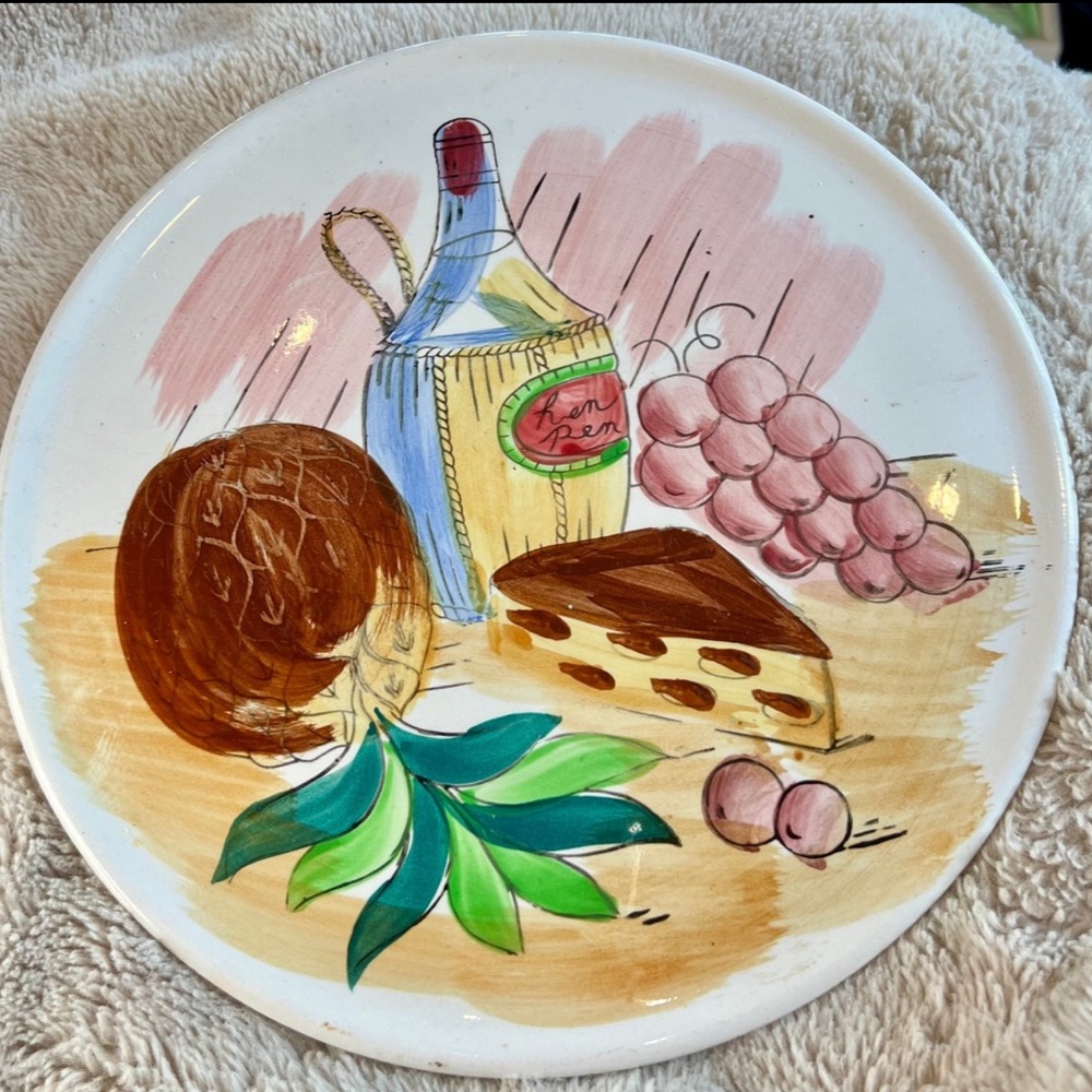 Eagle Brand Ironstone Ware Hand Painted Fruit/Wine Serving Plate